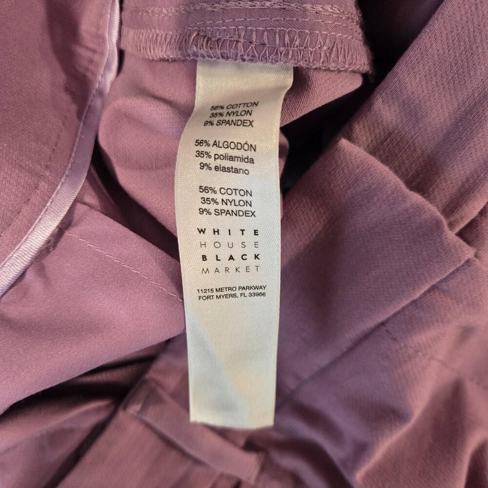 WHITE HOUSE BLACK MARKET Slim Ankle Pants Women’s 10 Curvy Purple Stretch - Picture 7 of 7